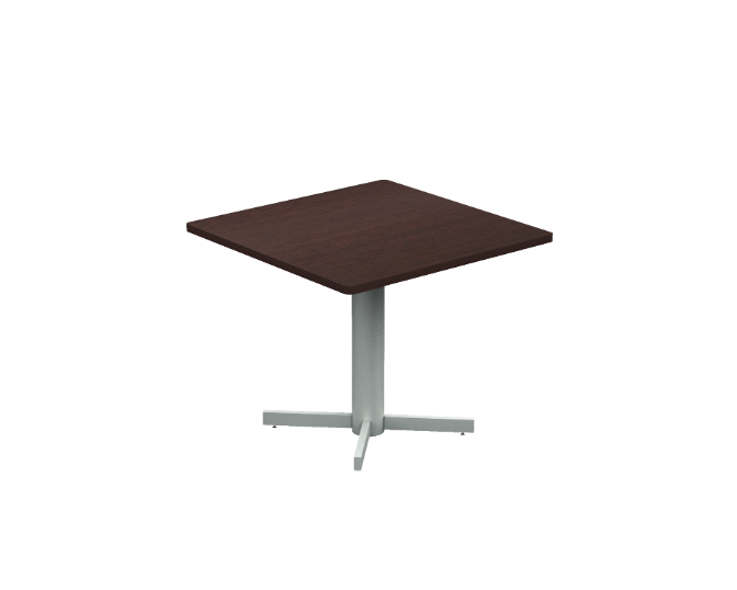 Break room square table, X base 36 x 36 x 30&quot; HPL