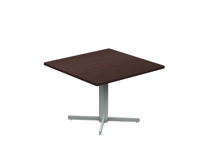 Break room square table, X base 42 x 42 x 30&quot; HPL