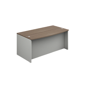 Bow front desk shell with full modesty panel 65 x 36 x 30" Prime