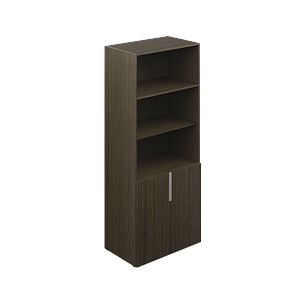 2-Shelf open bookcase with 2-door cabinet 30 x 18 x 72" Bento