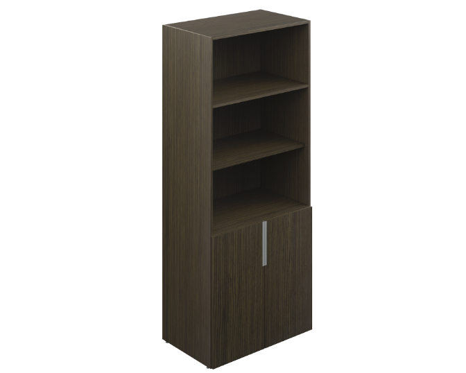 3-Shelf open bookcase with 2-door cabinet 30 x 18 x 85&quot; Bento