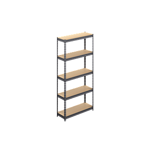 Estante Metalico c/5 Entrepaños MDF natural 86 x 30 x 180 cm