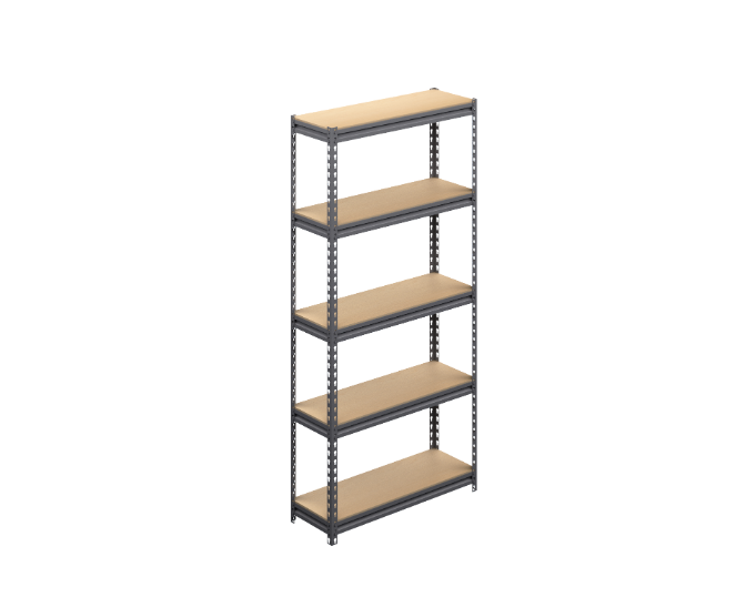 Estante Metalico c/5 Entrepaños MDF natural 86 x 30 x 180 cm