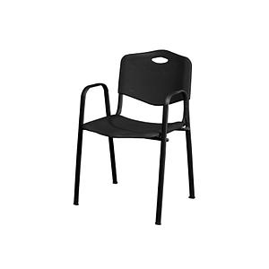 Comfort plastic guest chair w/arms