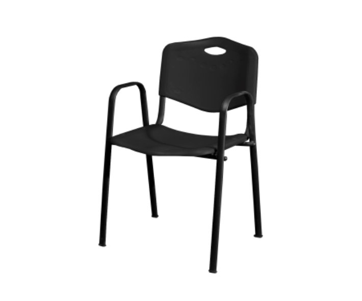 Comfort plastic guest chair w/arms