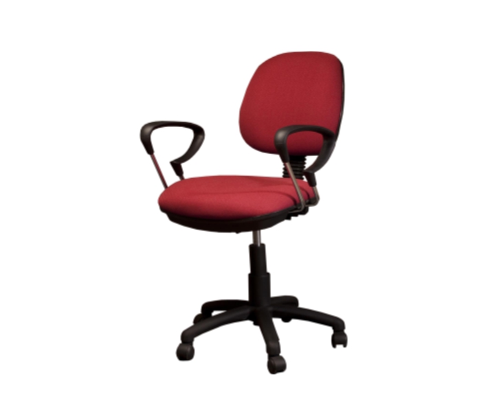 Desk chair chrome arms w/poly 5 star nylon base w/casters, back and height adjustable