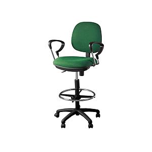 Silla Cajero c/Brazos Cromo Base Plastica c/Ruedas Comfort