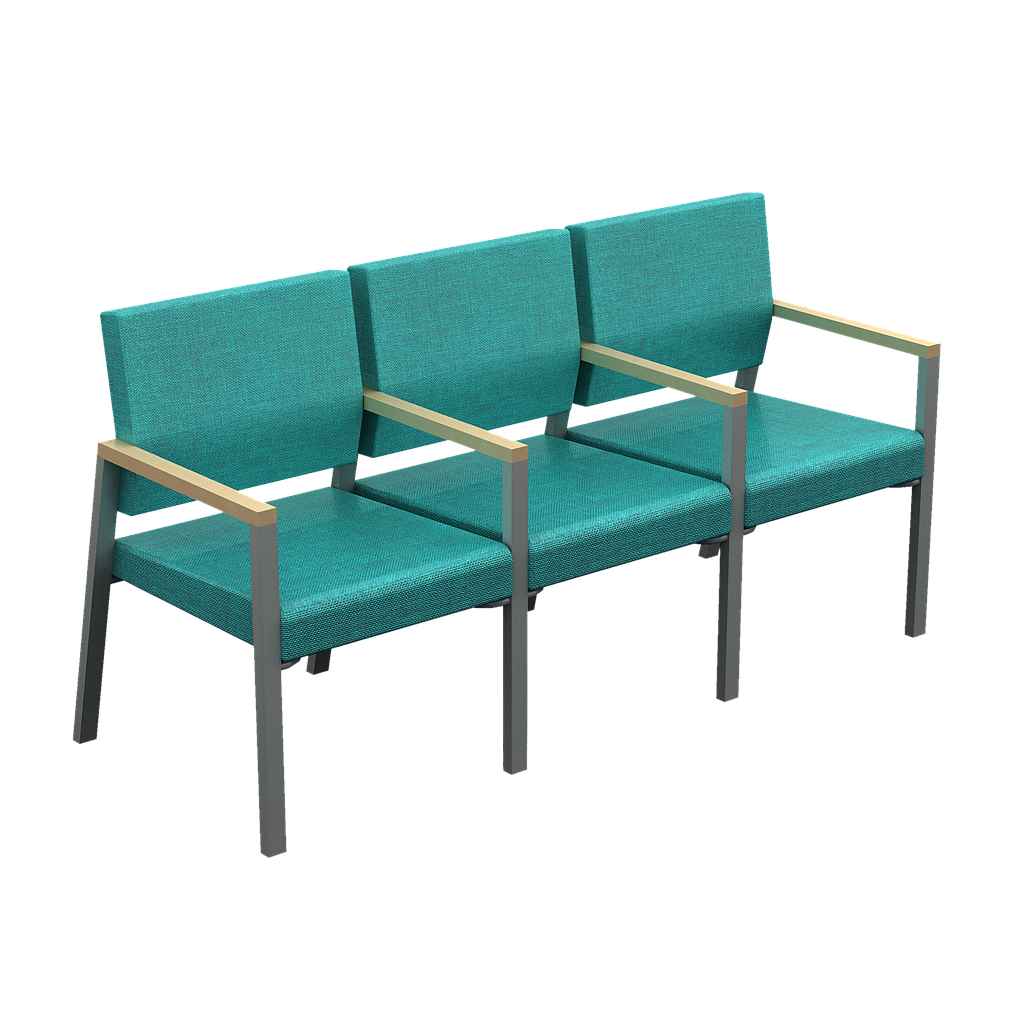 Silla Recepcion Triple 165.2 x 60 x 85 cm Seti