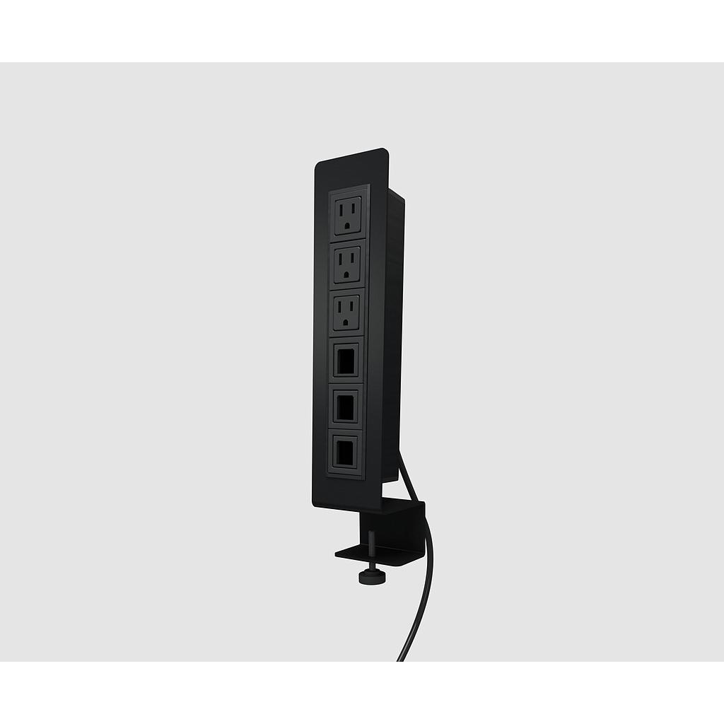 Axil Y edge mount 3 power, 3 open data 120&quot; cord