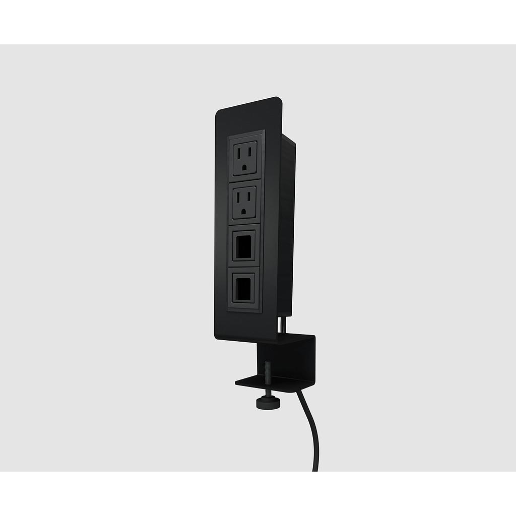 Axil Y edge mount 2 power, 2 open data 72&quot; cord