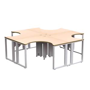 4 User laminate station (Metal Leg) 96 x 96 x 30&quot; Urban