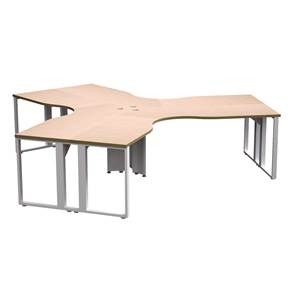 3 User laminate station (Metal Leg) 125.5 x 109 x 30&quot; Urban