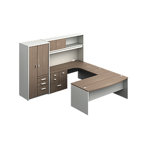 Curvilinear U-group with hutch 105 x 106 x 72" Prime