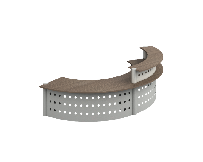 Curved reception unit 145 x 64 x 44&quot; Prime