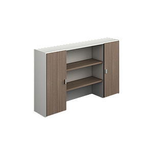 Librero s/Credenza c/Entrepaños y 2 Puertas 208 x 35 x 105 cm Prime
