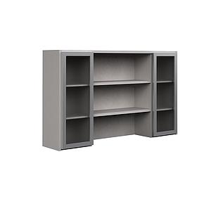 2 alum. framed acrylic door 2 shelf 70 x 14 x 42" Prime