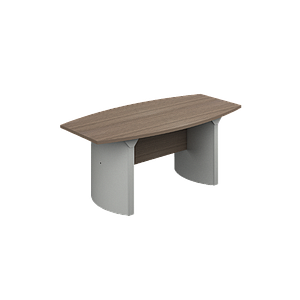 Boat shaped conference table D bases 72 x 36 x 30" Prime