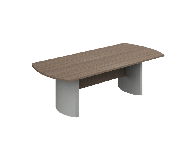 Boat shaped conference table D bases 96 x 44 x 30&quot; Prime