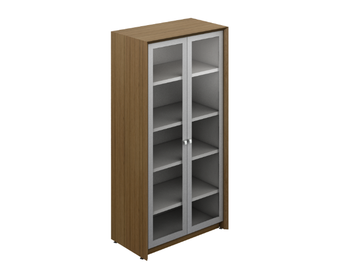 Glass-door bookcase 35 x 19.5 x 71&quot; Contempo