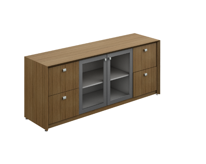 Credenza c/Puertas de Vidrio 180 x 50 x 75 cm Contempo