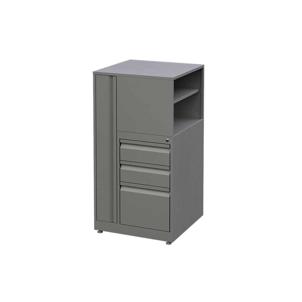 Librero a Piso 3 Gavetas Metalico 60 x 60 x 115 cm