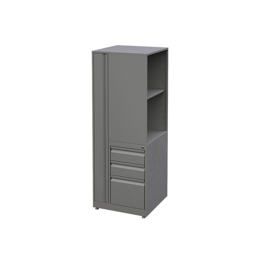 Librero a Piso 3 Gavetas Metalico 60 x 60 x 165 cm
