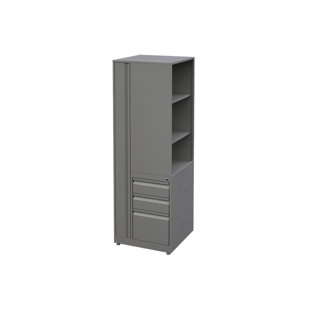 Librero a Piso 3 Gavetas Metalico 60 x 60 x 180 cm