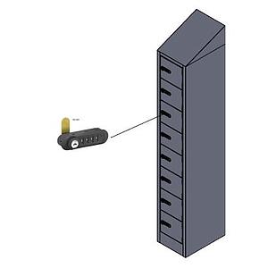 LOCKER ESP 8 PUERTAS C/COPETE 26.5X37X169.7 WARM GRAY C/CERRADURA DE COMBINACION